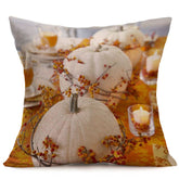 Happy Fall Thanksgiving Day Soft Linen Pillow Case Cushion Cover Home Decor